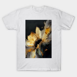 Organic Sunflower - Semi Abstract Alcohol Ink Resin Art T-Shirt